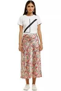 CMEO COLLECTIVE Time Flew Midi Skirt Floral Size 6 AU RRP 179 WITH DEFECTS - Picture 1 of 7