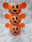 Disney Mickey Mouse I Vant Candy Mini Orange Plastic Pumpkin Candy Bucket 3 Pcs