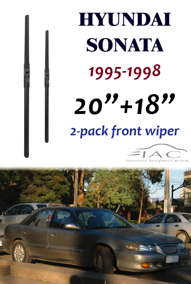 Paquete de 2 limpiaparabrisas delantero 20"+18" para Hyundai Sonata 1995-1998 Foto 1 de 2