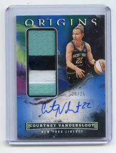 2023 Panini Origins WNBA COURTNEY VANDERSLOOT JERSEY PATCH RELIC BLUE AUTO /25