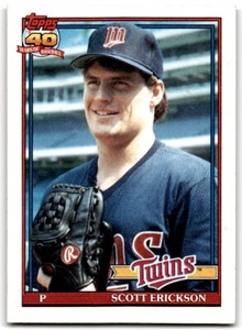 1991 Topps Baseball Card Scott Erickson Rookie Minnesota Twins #234