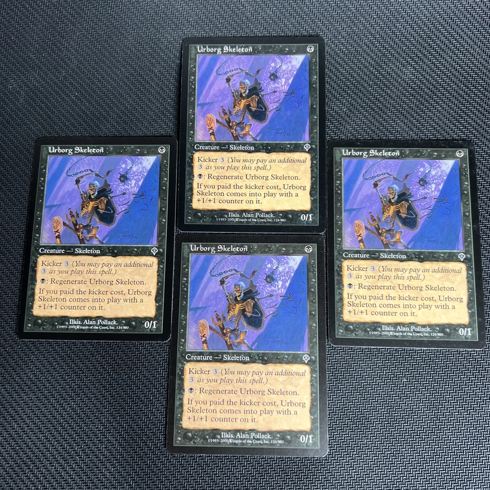 Urborg Skeleton MTG Invasion Magic the Gathering Black Playset Vintage 4 - Image 1 of 4
