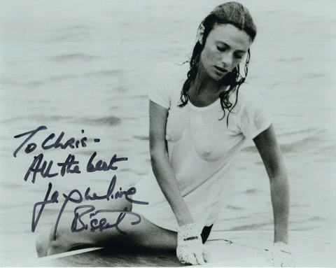 JACQUELINE BISSET HAND SIGNED 8x10 PHOTO+COA     SEXY WET T-SHIRT       TO CHRIS Cover