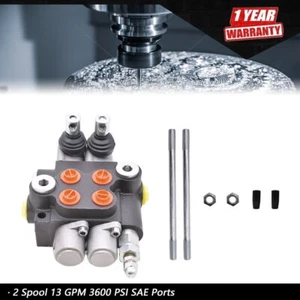 13 GPM Hydraulik Steuerventil doppeltwirkend 3600 PSI SAE Anschlüsse 2 Spulen Neu - Bild 1 von 7