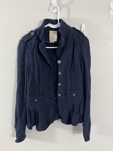 Anthropologie Elevenses woman’s wool ruffle Coat. Size 2 - Picture 1 of 6