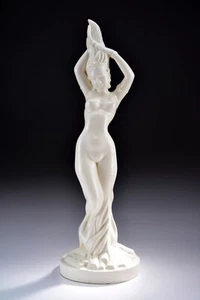 Vintage 17" Keramik Biskuit Feuertänzerin Frau Buddha Göttin Statue-MMM - Bild 1 von 11