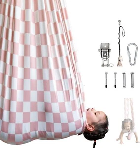 Sensory Swing - 55"x60" Indoor and Outdoor Hammock for Kids, Pink Cream - Picture 1 of 7