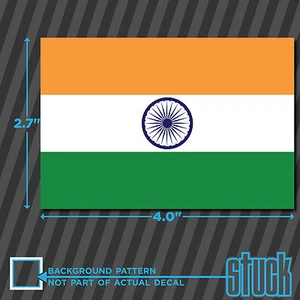 India Flag -4"x 2.7"- vinyl decal sticker self adhesive country Indian IND IN - Picture 1 of 1