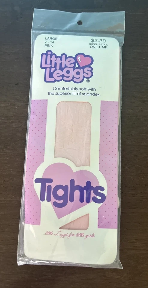 Vtg Little Leggs Tights Little Girls Nylons Tights Pink White Sz Medium 4-7 Lot