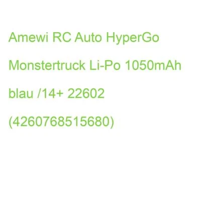 Amewi RC Auto HyperGo Monstertruck Li-Po 1050mAh blau /14+ 22602 (4260768515680) - Bild 1 von 2