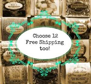 Handmade Goat Milk Soap, Choose 12, ships fast, + samples - Picture 1 of 7