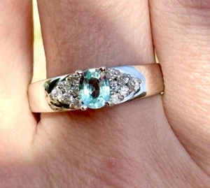 GIA certified Paraiba tourmaline And Diamonds 14k Gold Ring - Picture 1 of 15