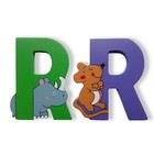 Vinsani Wooden Jungle Animal Upper Case Alphabet Letters Self Adhesive