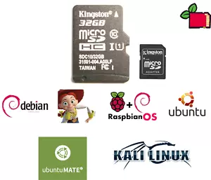Preinstalled Raspberry Pi 32GB SD Card Ubuntu Kali Raspbian - Your Choice - Picture 1 of 1