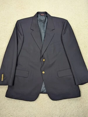 Stuart Hughes Blazer Mens 46R Blue Wool Sport Coat Suit Jacket Vintage Navy 46 R - Image 1 of 4