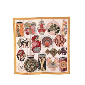 HERMES Calle 90 LANTERNES BALLONS & COCARDES scarf Women 【Used】 - Picture 1 of 6