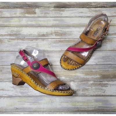 L'Artiste Spring Step Dreamer Slingback Sandals Womens EU 37/US 6.5-7 Tan & Pink - Image 1 of 4