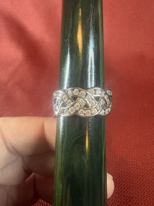 Sterling Silber GSJ geflochten funkelnder CZ Ring - gebraucht - Gr. 10,5 - Bild 1 von 11