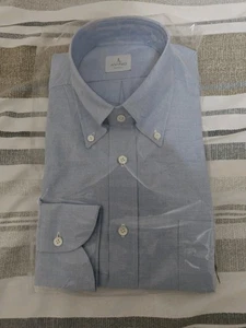 550 Euros  Bespoke Ivy League  OCBD    Anglo Italian  Drakes Blue Oxford  - Picture 1 of 11