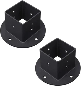 2Pcs Floor Flange 2X2 Post Anchor Base Heavy Duty Solid Square Fence - Picture 1 of 12