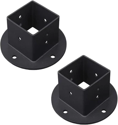 2Pcs Floor Flange 2X2 Post Anchor Base Heavy Duty Solid Square Fence - Image 1 of 4