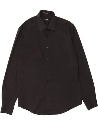 PIERRE CARDIN Mens Slim Fit Shirt Size 15 1/2 Medium Black Cotton CN09 - Image 1 of 3