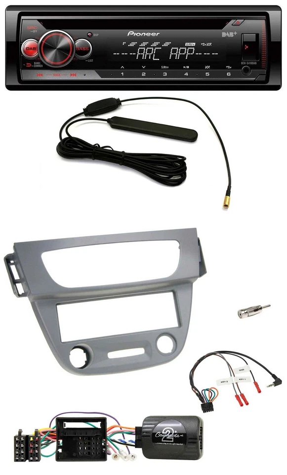 Pioneer CD USB Lenkrad DAB MP3 Autoradio für Renault Megane III 2009-2012 grau - Bild 1 von 4