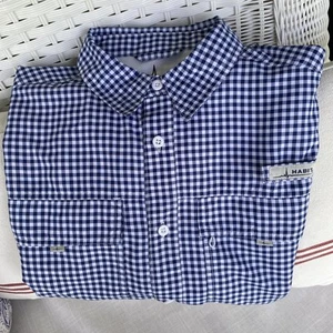 Habit Dk Blue Check Mens Shirt Sz M Long Sleeve 40 + Solar Factor - Picture 1 of 21