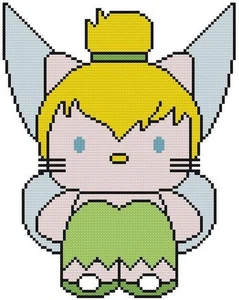 CROSS STITCH+ CRAFT PATTERN Hello Kitty Tinkerbell Fairy Sprite Wings Peter Pan - Picture 1 of 21
