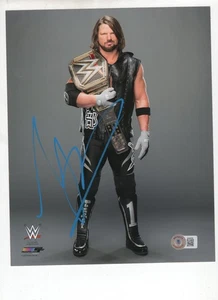 AJ STYLES WWE SIGNED 8x10 PHOTOFILE PHOTO BECKETT CERTIFIED QR COA - Picture 1 of 1