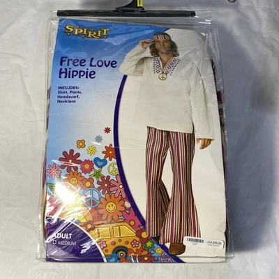 Preowned Medium Adult Free Love Hippie Costume By Spirit. - Image 1 of 4