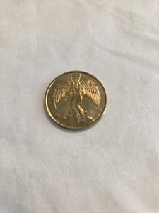 3Vintage Gold Tone Guardian Angel Religious Prayer Coin / Medallion Double Sided - Picture 1 of 5