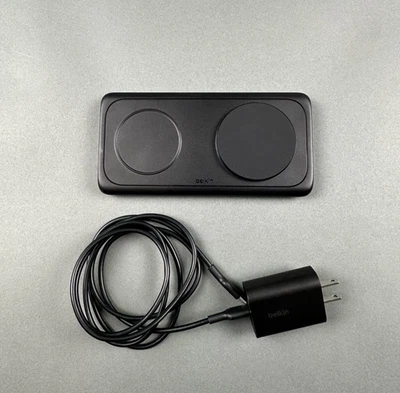 Belkin BoostCharge Pro 2-in-1 Magnetic Wireless Charging Pad with Qi2 15W Black - Image 1 of 4