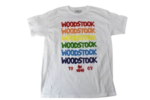 Woodstock Mens Woodstock 1969 Make Love Not War White Tee Shirt New M, L - Picture 1 of 2