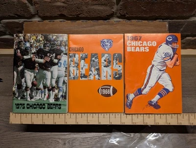 Lot of 3 - Chicago Bears Football Media Press & Radio Guides (1966, 1967, 1975) - Image 1 of 2