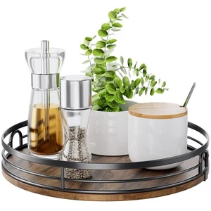 12'' Lazy Susan Turntable Organizer for Cabinet, Round Wood Lazy Susan for Ta... - Picture 1 of 8