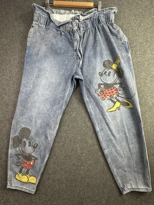 Jeans Her Universe Disney Mujer 1X Azul Denim Bolsa de Papel Cónica Mickey Minnie Foto 1 de 4
