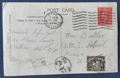 1946 2d Due: Underpaid Rhyl, Flintshire to Walsall, Staffs. RF: Rhyl Multiview. - Image 1 of 3