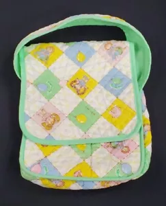 De colección 1983 Repollo Parche Niños Muñeca Tela Acolchado Bolso de Pañales Colorido - Imagen 1 de 9