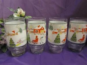 Sango Silent Night Winter Scene,Joan Luntz, Korea Tumblers (4) GA-A-23 - Picture 1 of 5