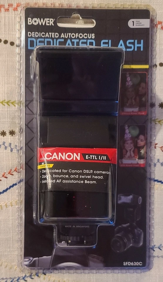 Bower ~ SFD630C ~ Autofocus Dedicated Flash for Canon E-TTL I/II ~ DSLR Camera - Image 1 of 4