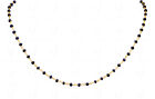 African Mine's Blue Sapphire Plain Bead Chain - Linked In .925 Silver Cp1011