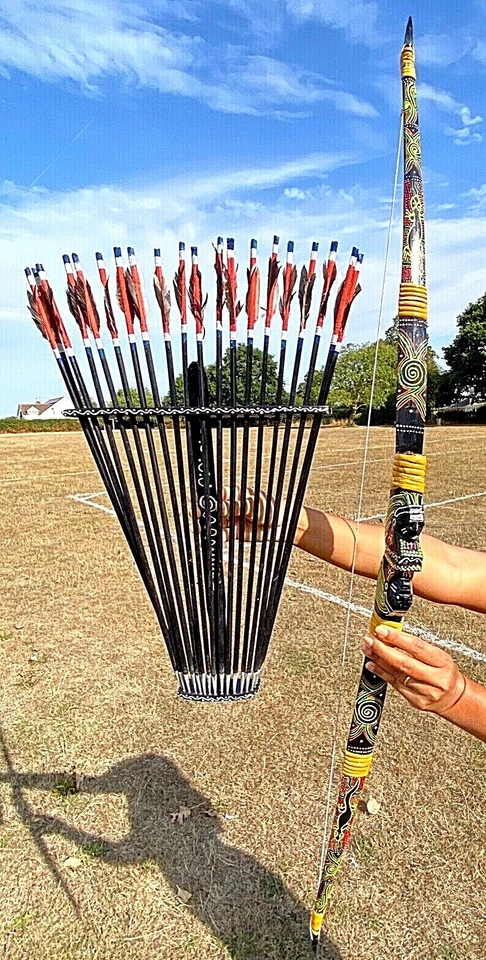 JUEGO TRADICIONAL DE TIRO CON ARCO RECURVO CON 20 FLECHAS MÁS SOPORTE (NEGRO) - Imagen 1 de 4
