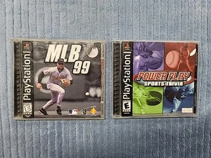 2 Spiele Lot MLB 99 Baseball + Power Play Trivia (Sony Playstation 1 PS1) Komplett - Bild 1 von 3