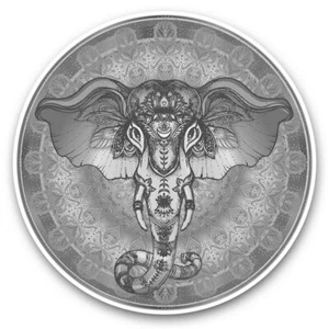 2 x Vinyl Aufkleber 20 cm (bw) - hübsches indisches Elefant Mandala #37922 - Bild 1 von 8