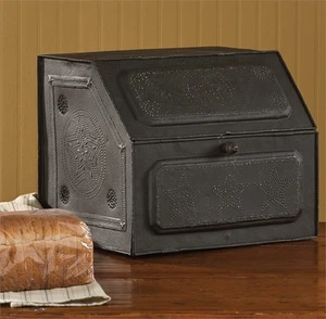 Country Star Black Metal Punched Iron Bread Box by Park Designs - Picture 1 of 2