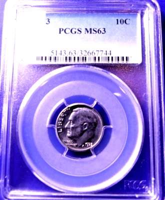 1973 10C Roosevelt Dime-PCGS #5143 Grade  MS63--236-3 - Image 1 of 3