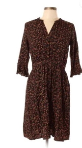 Old Navy Sz L Black Dress With Red and Orange Floral NWOT - Picture 1 of 2