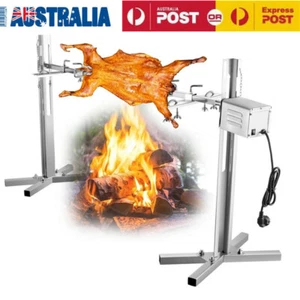 1.3m Electric BBQ Roaster Grill Camping Campfire Rotisserie Roaster BBQ Stand AU - Picture 1 of 10