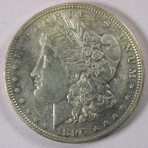 1896 $1 Morgan Silver Dollar-AU/UNC - Picture 1 of 2